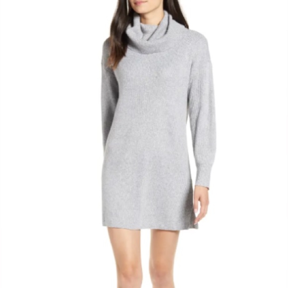 Cupcakes and cashmere kiara turtleneck sweater dress grey in size S